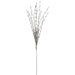 24" Beaded Tinsel Artificial Stem -Silver (Pack of 12) - XAQ589-SI