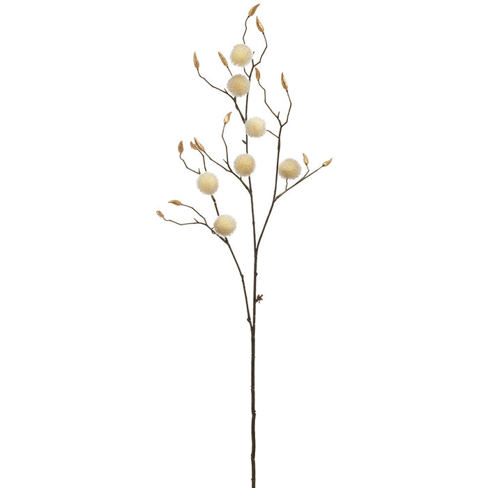 35" Artificial Globe Thistle Flower Stem -Gold (Pack of 12) - XAQ618-GO