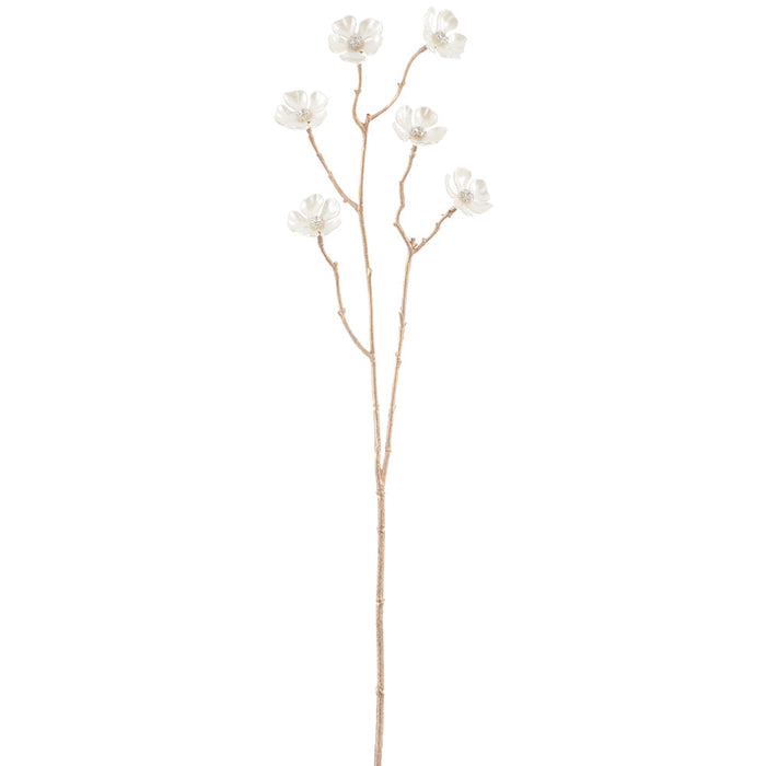 26" Rhinestone Artificial Flower Stem -Pearl (Pack of 12) - XAQ621-PEA