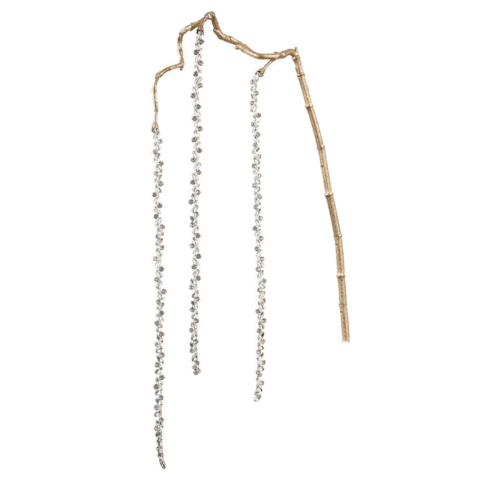 40" Hanging Diamond Artificial Amaranthus Flower Stem -Silver (Pack of 12) - XAQ623-SI
