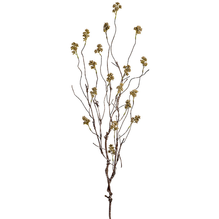 36" Glittered Artificial Moss Twig Stem -Champagne (Pack of 12) - XAQ628-CN