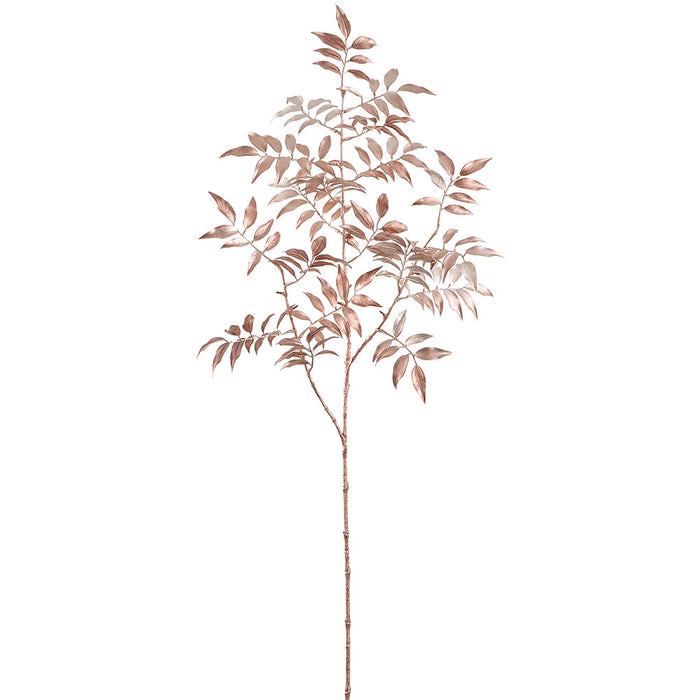 41" Metallic Artificial Ruscus Leaf Stem -Rose Gold (Pack of 12) - XAQ634-RO/GO