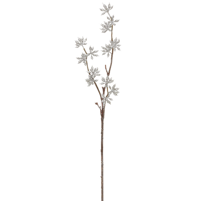 30" Metallic Artificial Eucalyptus Leaf Stem -Silver (Pack of 12) - XAQ637-SI