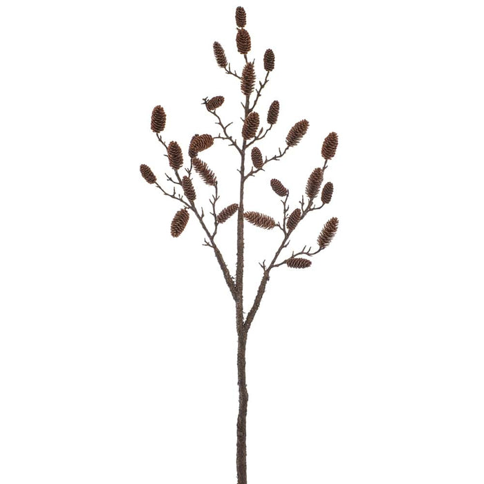 45" Plastic Pinecone Artificial Stem -Brown (Pack of 6) - XAQ711-BR