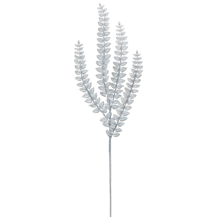 31" Metallic Artificial Rowan Leaf Stem -Blue/Silver (Pack of 12) - XAQ723-BL/SI