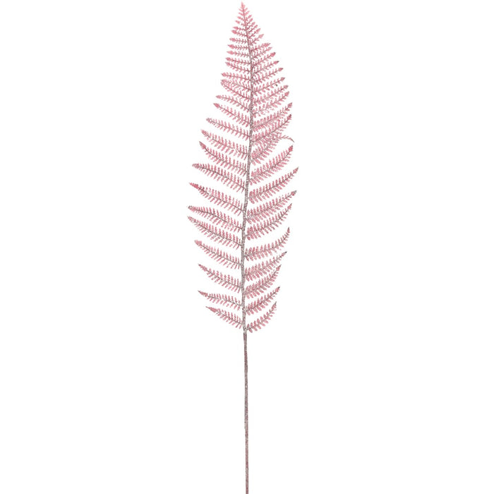 40" Glittered Artificial Fern Frond Stem -Pink (pack of 12) - XAQ759-PK