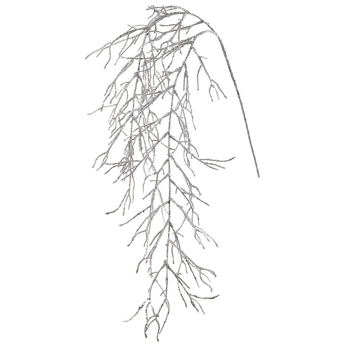 41" Glittered Artificial Twig Stem -Silver (Pack of 12) - XAQ813-SI