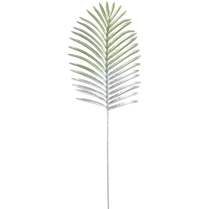 38" Metallic Artificial Palm Leaf Stem -Green/Silver (Pack of 12) - XAQ817-GR/SI