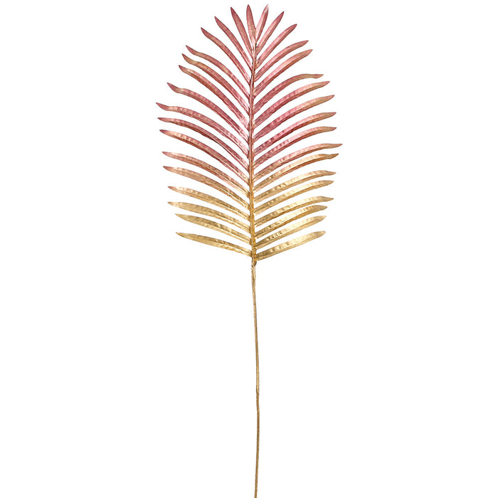 38" Metallic Artificial Palm Leaf Stem -Red/Gold (Pack of 12) - XAQ817-RE/GO
