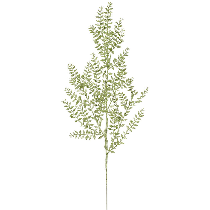 30" Glittered Artificial Mini Smilax Leaf Stem -Green/Lime (Pack of 24) - XAQ830-GR/LM