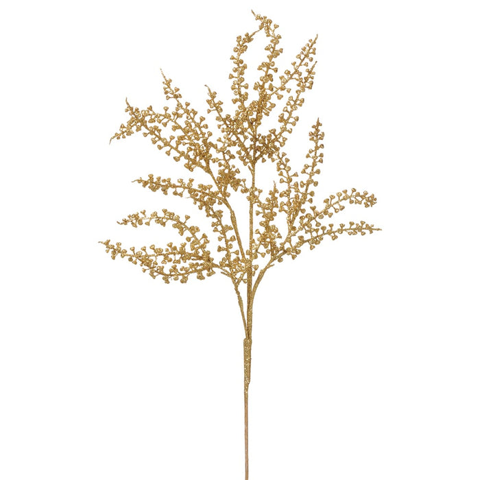 26" Glittered Artificial Budding Flower Stem -Gold (pack of 12) - XAQ858-GO