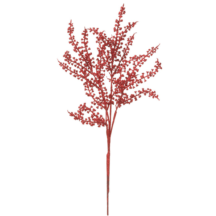 26" Glittered Artificial Budding Flower Stem -Red (pack of 12) - XAQ858-RE
