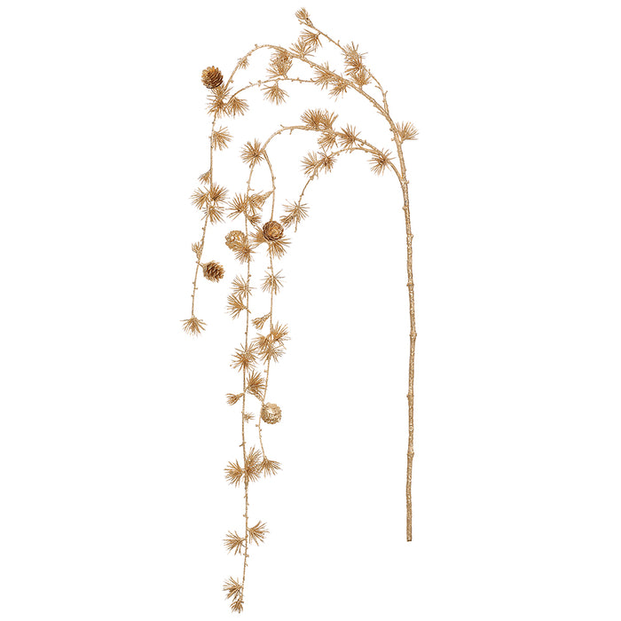 50" Hanging Metallic Artificial Larix Stem -Gold (Pack of 12) - XAQ881-GO