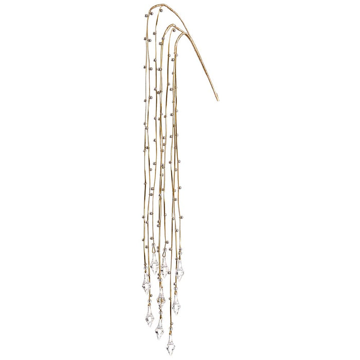 32" Hanging Beaded Faux Crystal Drop Stem -Gold (Pack of 12) - XAQ932-GO
