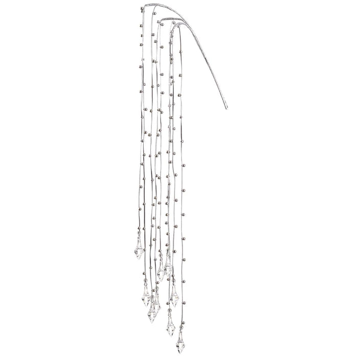 32" Hanging Beaded Faux Crystal Drop Stem -Silver (Pack of 12) - XAQ932-SI