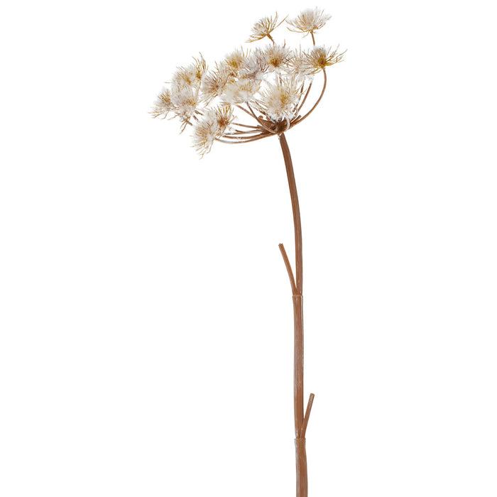 38.5" Flocked Artificial Cow Parsnip Flower Stem -Brown/White (Pack of 8) - XAQ940-BR/WH