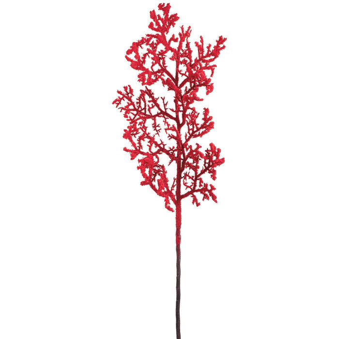 43" Flocked Artificial Coral Twig Stem -Red (Pack of 6) - XAQ948-RE