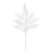 32" Flocked Artificial Leather Fern Leaf Stem -White (Pack of 12) - XAR030-WH