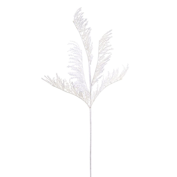 39" Flocked Artificial Cedar Stem -White (Pack of 12) - XAR033-WH