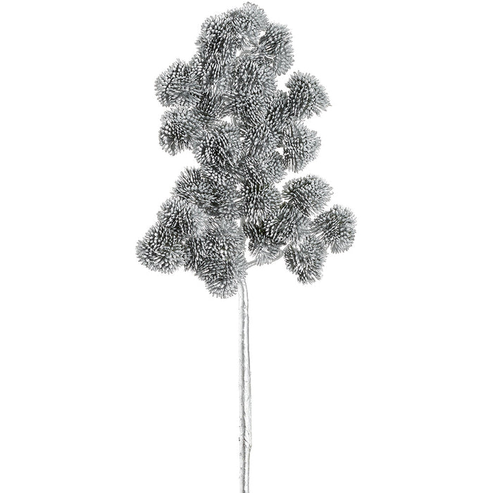 17.5" Metallic Artificial Sedum Pine Stem -Silver (pack of 12) - XAR073-SI