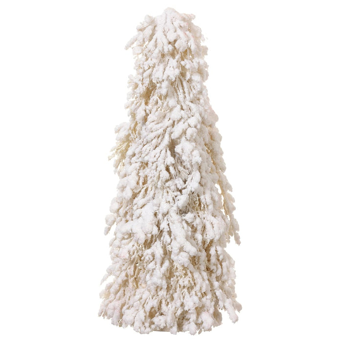 16" Snowed Artificial Cone-Shaped Topiary -White (pack of 6) - XAR189-WH