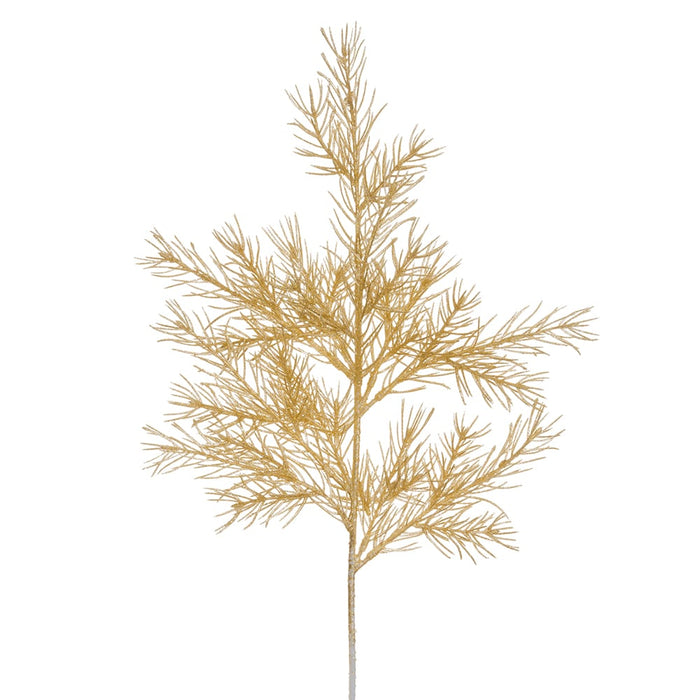 20" Glittered Artificial Pine Stem -Champagne Gold (pack of 36) - XAR203-GO/CN
