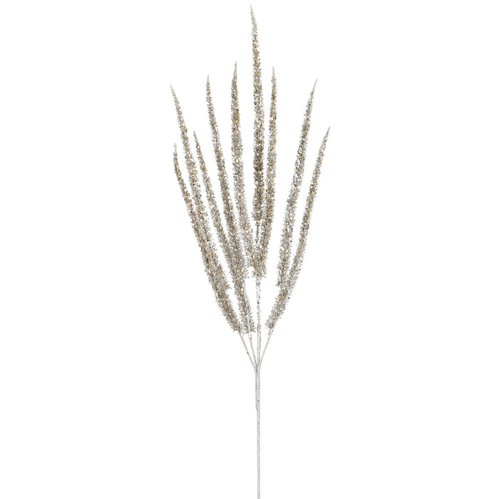 33" Glittered Artificial Amaranthus Flower Stem -Silver (Pack of 12) - XAR520-SI