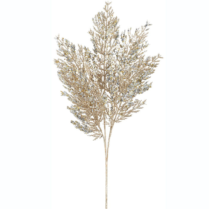 23" Glittered Artificial Cedar Stem -Gold (Pack of 12) - XAR521-GO