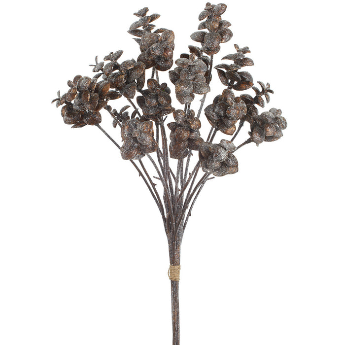 23" Glittered Artificial Jade Stem Bundle -Brown (Pack of 12) - XAR523-BR