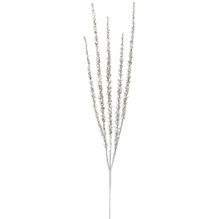 28" Glittered Artificial Foxtail Flower Stem -Champagne (Pack of 12) - XAR525-CN