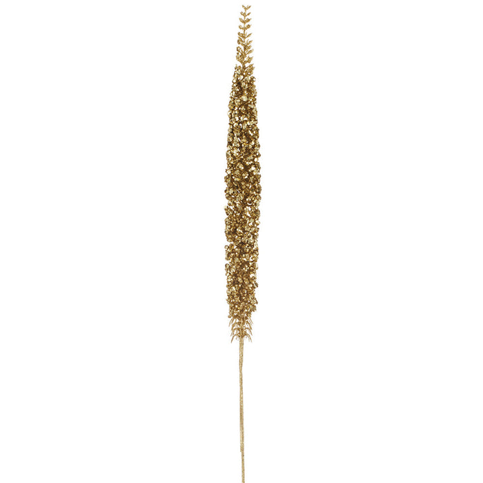 37" Glittered Artificial Foxtail Flower Stem -Gold (Pack of 12) - XAR527-GO