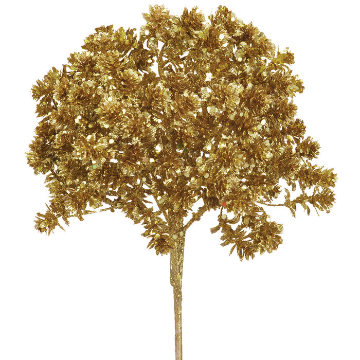 12" Glittered Artificial Sedum Stem Pick -Gold (Pack of 12) - XAR528-GO