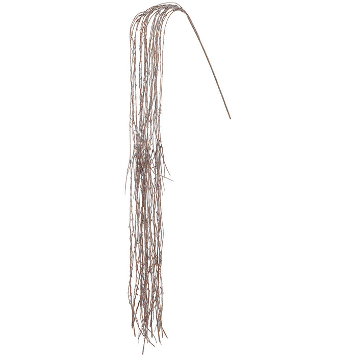 54" Hanging Glittered Artificial Willow Leaf Stem -Brown (Pack of 12) - XAR529-BR