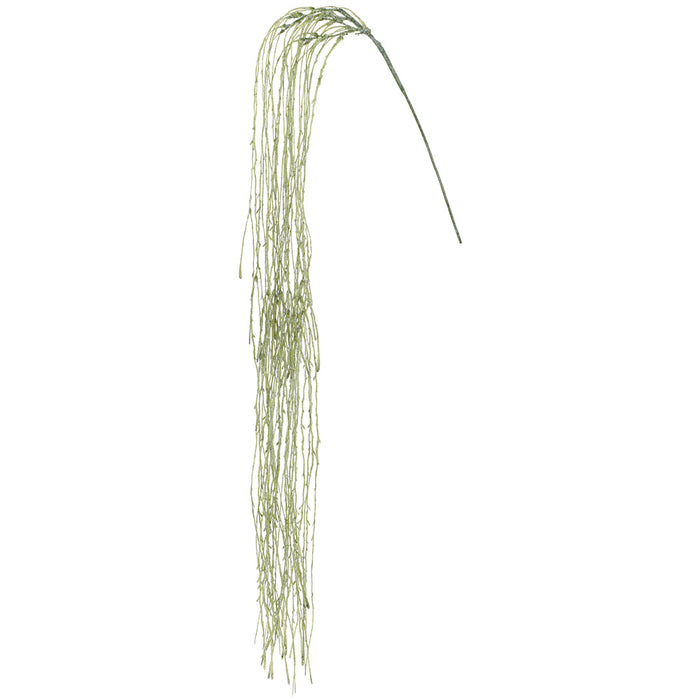 54" Hanging Glittered Artificial Willow Leaf Stem -Green (Pack of 12) - XAR529-GR