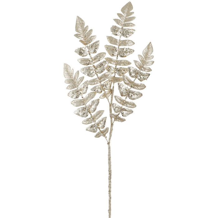 32" Glittered Artificial Fern Stem -Gold (Pack of 12) - XAR530-GO