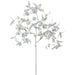 22" Glittered Artificial Leaf Stem With Bells -White/Silver (Pack of 12) - XAR533-WH/SI