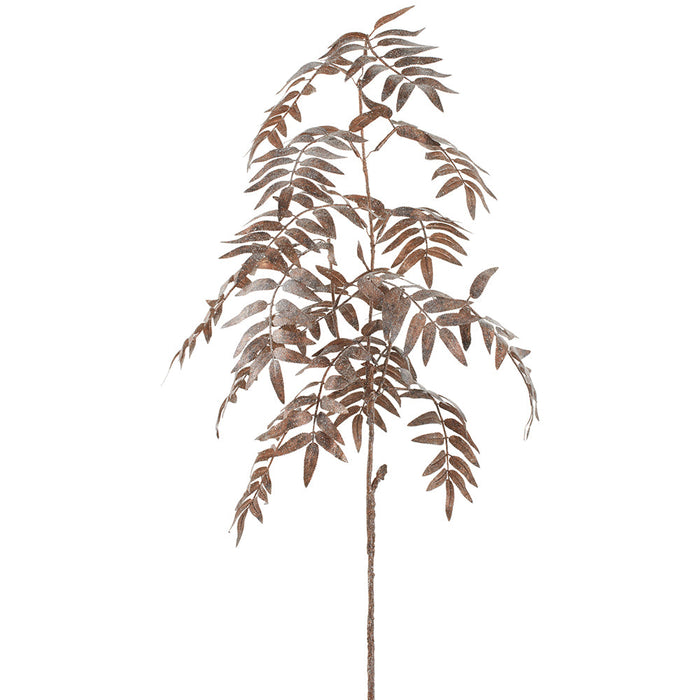 47" Glittered Artificial Honey Locust Leaf Stem -Brown (Pack of 12) - XAR535-BR