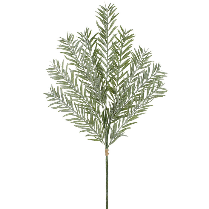 33" Glittered Artificial Yew Stem Bundle -Green (Pack of 12) - XAR539-GR