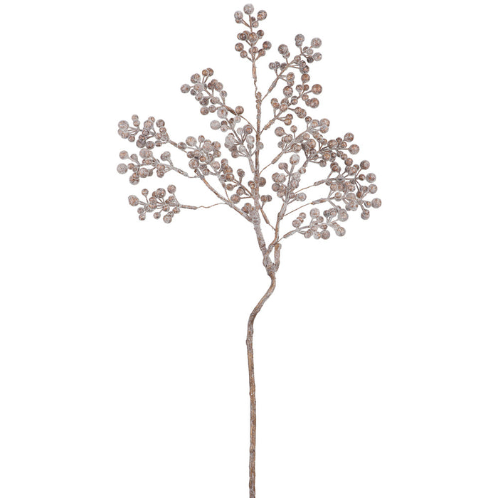 24" Glittered Artificial Berry Stem -Brown (Pack of 12) - XAR540-BR