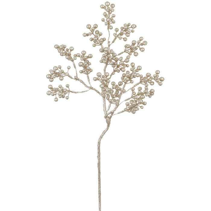 24" Glittered Artificial Berry Stem -Gold (Pack of 12) - XAR540-GO