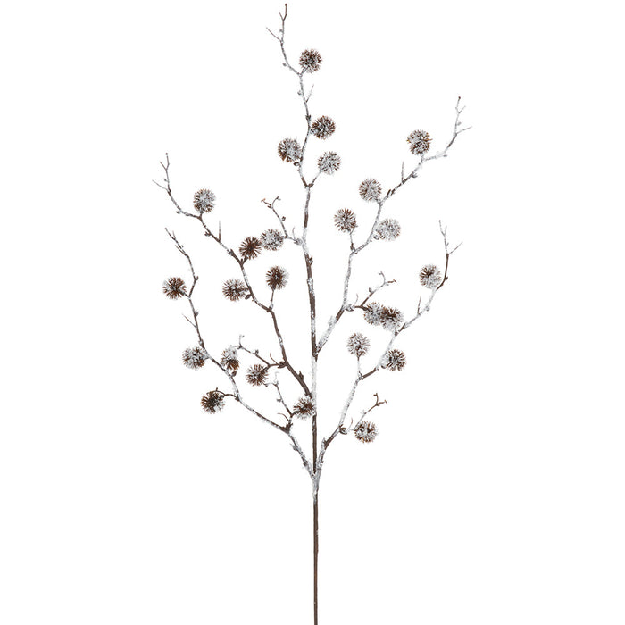 30" Flocked Artificial Thistle Flower Stem -Brown (Pack of 12) - XAR544-BR