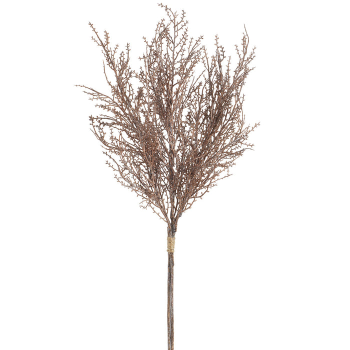 28" Glittered Artificial Twig Stem Bundle -Brown (Pack of 12) - XAR547-BR