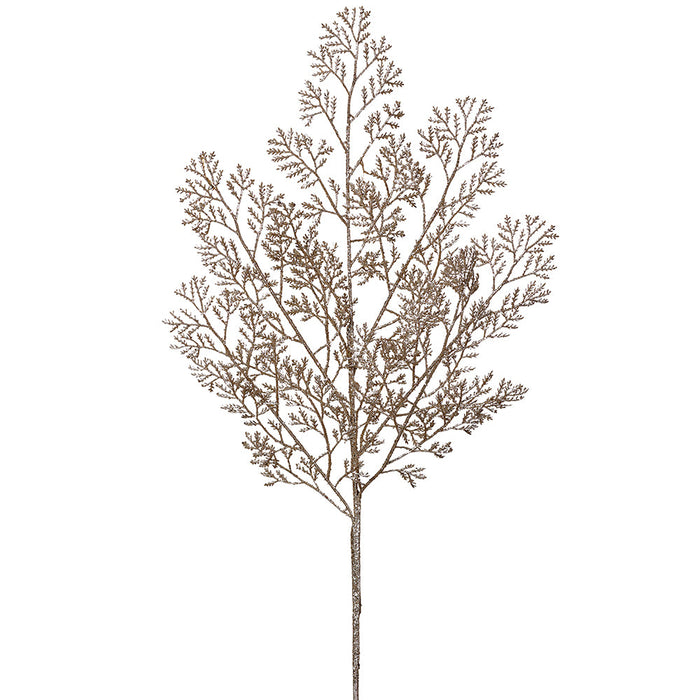 29" Glittered Artificial Cedar Leaf Stem -Gold (Pack of 12) - XAR551-GO