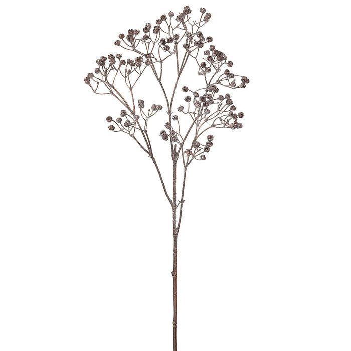 24" Glittered Artificial Pod Stem -Brown (Pack of 12) - XAR555-BR