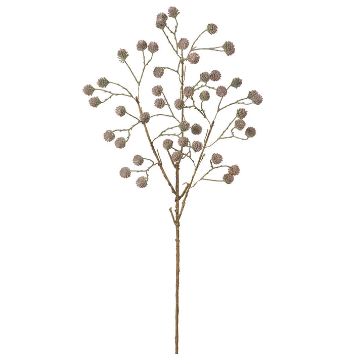 32" Glittered Artificial Pinecone Stem -Brown/Green (Pack of 12) - XAR567-BR/GR