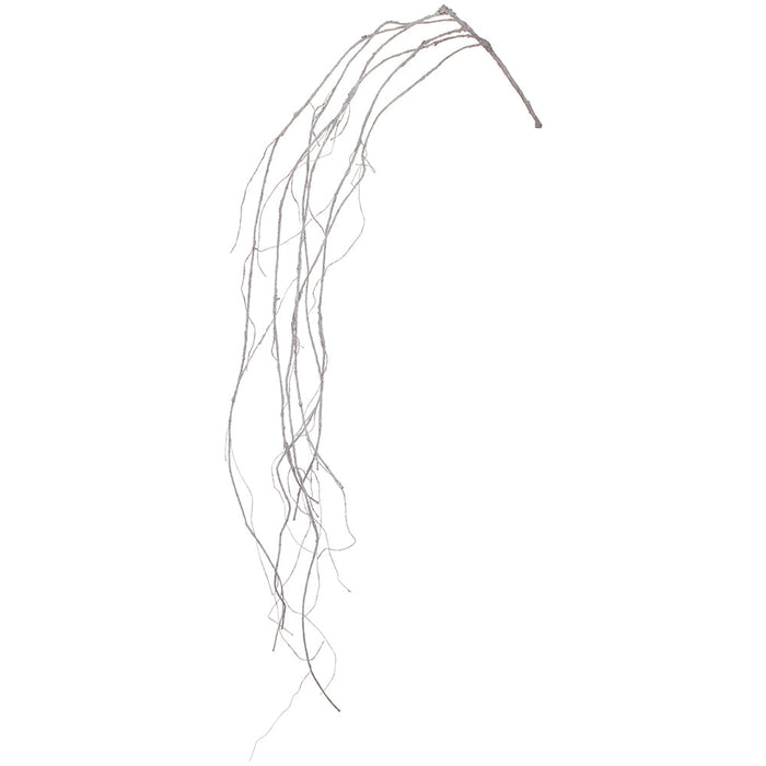 54" Hanging Glittered Artificial Twig Stem -Silver (Pack of 12) - XAR571-SI