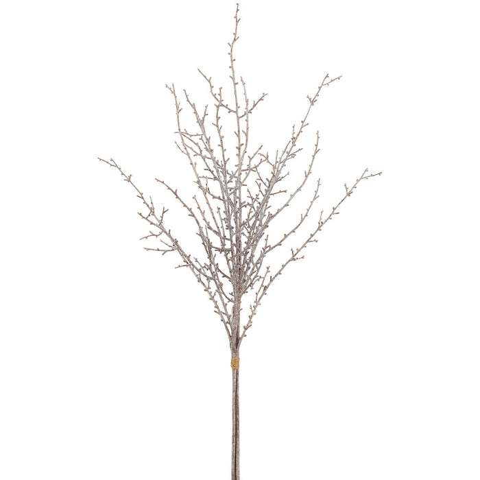 31" Glittered Artificial Twig Stem Bundle -Silver (Pack of 12) - XAR573-SI