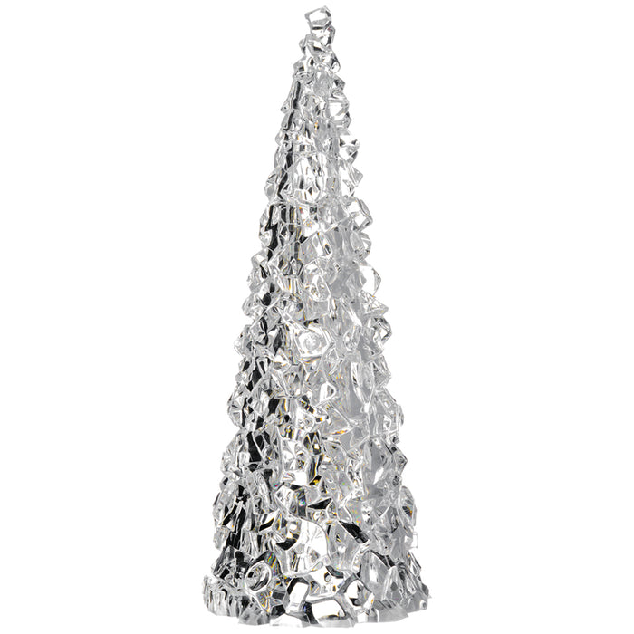 12" Iced Look Cone-Shaped Topiary -Clear (pack of 2) - XAR710-CW