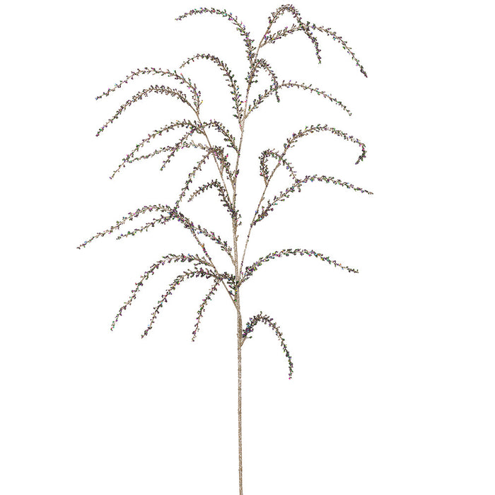 53.5" Hanging Glittered Artificial Amaranthus Flower Stem -Peacock (pack of 12) - XAR725-PC