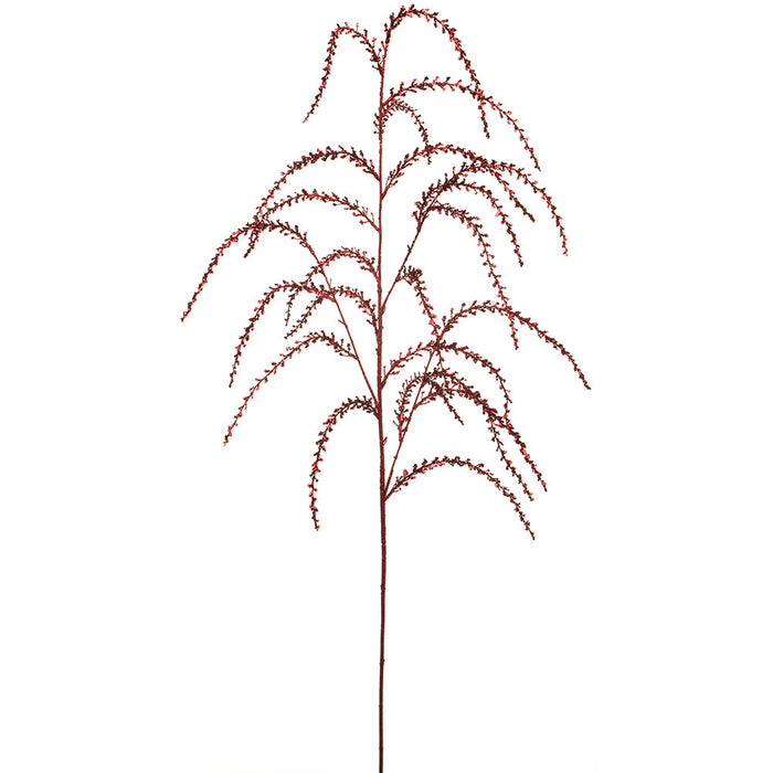 53.5" Hanging Glittered Artificial Amaranthus Flower Stem -Red (pack of 12) - XAR725-RE